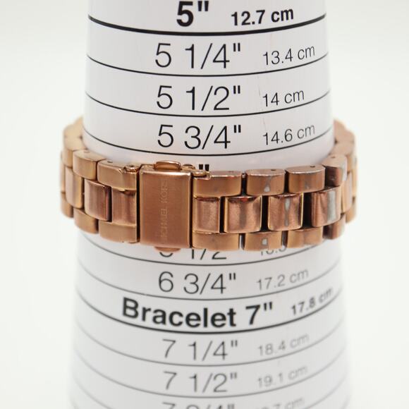 Michael Kors Rose Gold Tone Mecaquartz Chronograph Watch 33mm Date w New Battery - Picture 4 of 15